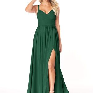 Azazie Chanel Bridesmaids Dress Dark Green Size A4